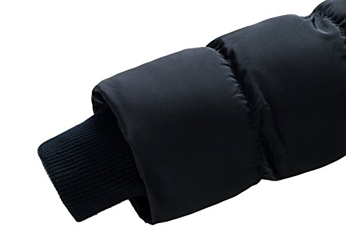 Men's Winter Double Hooded Thicken Quilted Cotton Jacket(Navy,Large)