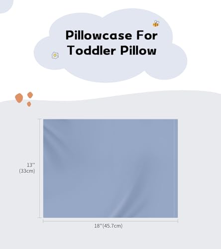 Image of Deep Dream Toddler Pillowcases for 13x18 Pillow 2 Pack, 100% Cotton Travel Pillow Case Cover, 600 Thread Count Cotton Pillow Covers, Soft & Breathable Small Pillow Cases Envelope Closure, Gray Blue