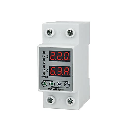 Protector de sobrevoltaje digital de 63A y relé de límite ajustable con pantalla dual de 230V