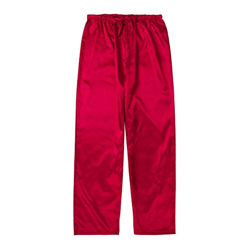 Men's Satin Pajama Pants, Sleepwear Long Pajama Bottoms with Drawstring Loungwear Pjs Pants4