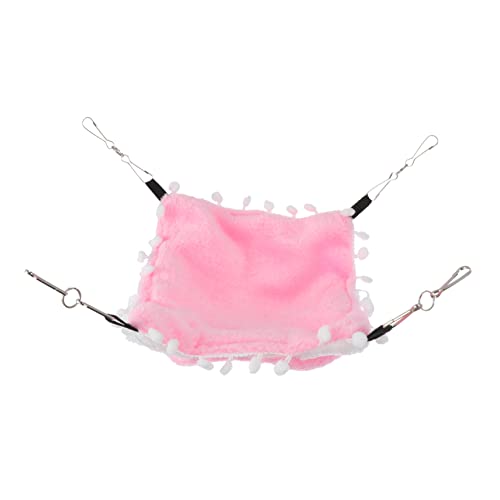 Milisten ハムスターハンモック ペット ケージ 砂 ハムスターシェルターハウス 寝具 hamster ハムスター ハムスターハンギングマット ハムスターハンギングベッド ぬいぐるみ ピンク