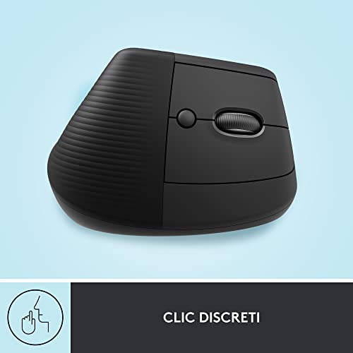 Lift Mouse Ergonomico Verticale, Senza Fili, Ricevitore Bluetooth o Logi Bolt USB, Clic Silenziosi, 4 Tasti, Compatibile con Windows / macOS / iPadOS, Laptop, PC - Grafite - Mouse gaming - Immagine 7