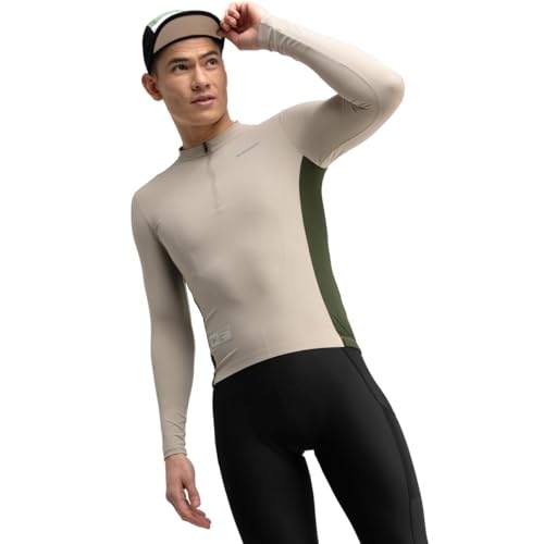 SIROKO - Maillot Gravel Manga Larga GM3 Dempster - XS - Beige/Verde
