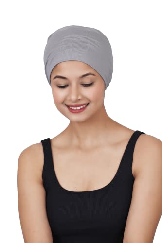 Image of The Headscarves Women Silky Soft Bamboo Viscose Sleep Cap for Hair Loss Chemo Headwear Skull Cap Free Size (Multicolor) (HS3 Multicolor)