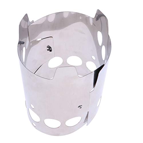 YIJU Fogão a Lenha de aço Inoxidável para Mochila, Acampamento, Piquenique - 20.5x15 centímetros