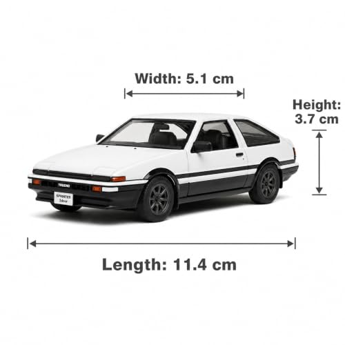Image of Wizplex MSZ Toyota Sprinter Trueno AE86 1:43 Scale Officially Licensed Die Cast Metal Car - Pull Back JDM Classic Coupe with Openable Front Doors, Collectible Showpiece for Kids 6+ & Car Enthusiasts