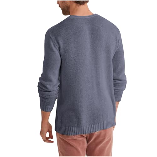 Men's Crewneck Sweaters Soft Casual Knitted Sweaters Long Sleeve Classic Fall Pullover Sweaters with Ribbing Edge4