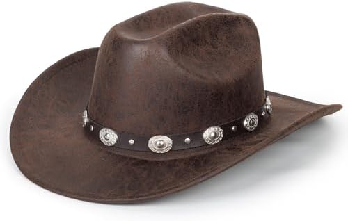 Women Men Western Cowboy Cowgirl Hat Fedora With Pull-on Cabeza De Toro