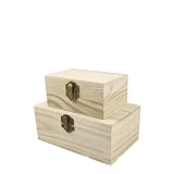 Hoppipola Joyero de madera de pino con hebilla abatible, resistente estuche de almacenamiento para niños, manualidades y postales, organizador con acabado de madera clara, 1 pieza