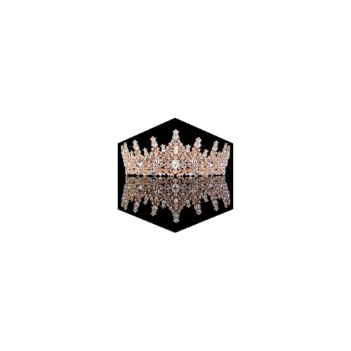 Image of Fesciory Birthday Crown for Women, Gold Plated Crystal Tiara with Sash