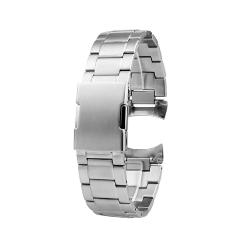 Bracelet de précision Pioneer L3.812 en acier argenté à bout incurvé pour homme 22mm