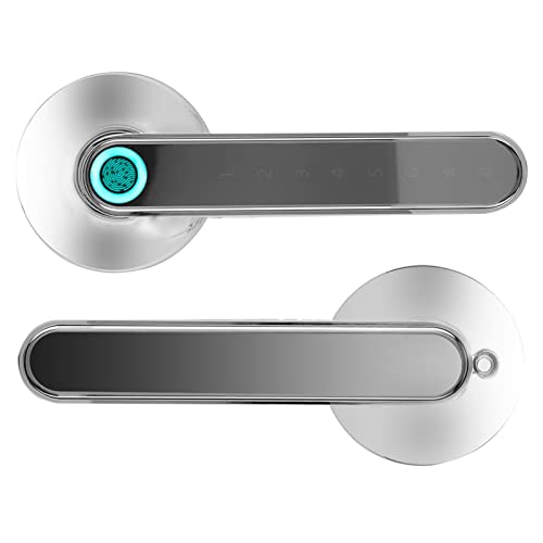 Serrure à empreintes digitales avec clavier, chrome brillant
