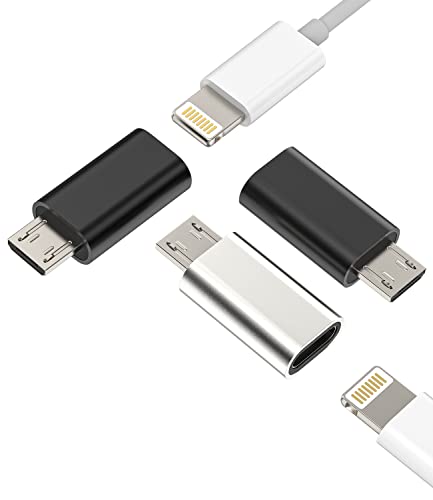 Lightning Female to Micro USB Male(3pack)Adapter Charge Cable Port Converter Compatible for Samsung Galaxy S6 S7 Edge Nexus 5 LG G4 Android Power for Iphone 13 Pro 7 8Plus Ipad Charging Cord Data Sync