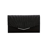 [コウエイストア] パーティーバッグ クラッチバッグ 結婚式 バッグ 大きめ 普段使い 披露宴 レディース サテン フォーマルバッグ お呼ばれ ブラック L5046-bk