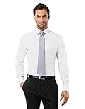 camisa blanca slim fit cuello italiano Con la camisa elegante y moderna siempre estará perfectamente vestido para ocasiones formales como una fiesta, una boda o eventos de negocios. Al mismo tiempo es adecuada para la vida diaria o para la oficina al trabajo y ideal para verano, primavera, otoño e invierno.