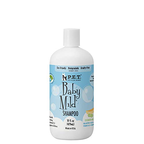 Baby Mild Shampoo – Mild & Hypoallergenic for Sensitive Coats, Cucumber Melon Scent, 16 fl. oz – Made in USA by P.E.T.