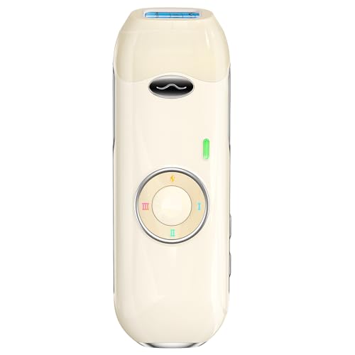 Depiladora Laser IGBT para hombre/mujer, 999.900 pulsos de luz, 3 funciones HR/SC/RA y 9 niveles de energía, depilación indolora para cuerpo/cara/piernas Beige