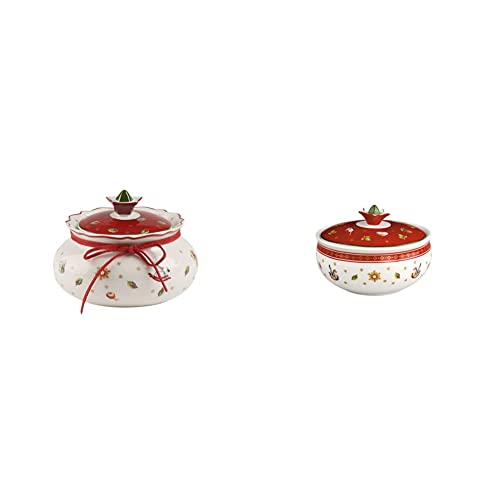 Villeroy & Boch Toy's Delight Kleine Vorratsdose, Premium Porzellan, Weiß/Rot Toy's Delight Zuckerdose, Premium Porzellan, Weiß/Rot