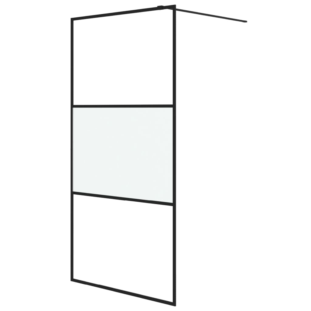 Mampara de Ducha Vidrio ESG semiesmerilado Negro 100x195 cm, Mampara Bañera, Mampara Baño Ducha, Cabina De Ducha, Mampara Baño 152107