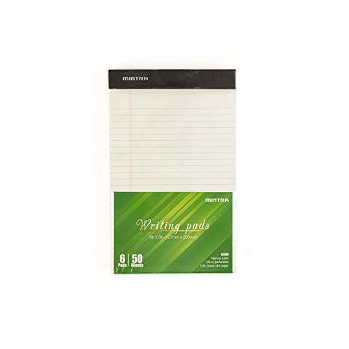 Image of Mintra Office Legal Pads, ((Basic 6pk - (Green Paper) (5in x 8in (Narrow Ruled), 6pk (Green Tint))