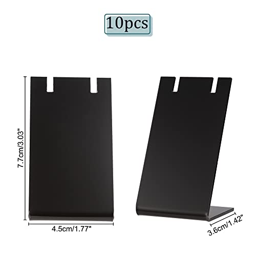 PH PandaHall 10pcs Acrylic Earring Holder Black Earring Display Stands L-shape Ear Organizer Dangling Earring Stands for Earring Necklace Jewelry Shows Retail Photography Props, 1.7x1.4x3 inch