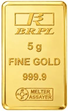 Bangalore Refinery 24k (999.9) 5 gm Yellow Gold Bar/Gold Coin