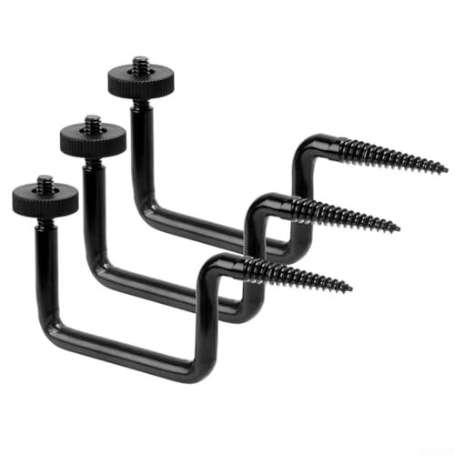 Soporte para cámara de sendero para cámaras de caza con rosca de 1/4-20, paquete de 3, acero resistente al óxido, fácil instalación con tornillo o corbata, diseño compacto