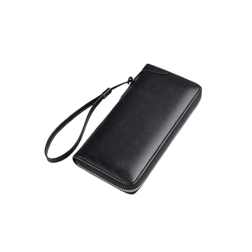 wallet Men's Long Zipper Wallet High Mass Pu Leather Wallet Men Blocking Business Clutch Bag Credit Card Holder Purse Fit For MAN Portable(No LOGO black)
