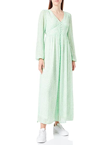 ONLY Damen Onlamanda L/S Long Dress Ex Ptm, Summer Green/Aop:tanya Flower, L