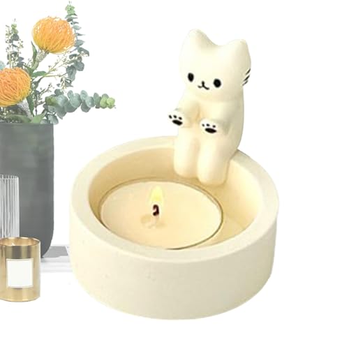 Opdestn Porte-Bougies Décoratifs,Bougeoirs Animaux - Plateau pour Bougie Chat Décoratif pour Table Maison Bureau Cheminée Cuisine