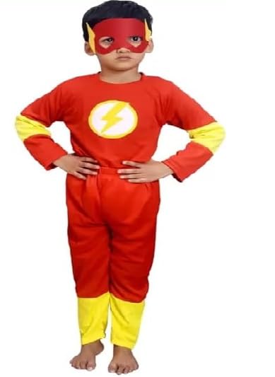 Image of Hosiery Fabric Pack of 3 Superhero Costume dress For Kids Halloween Cosplay Fancy dress Outfit for Boys and Girls