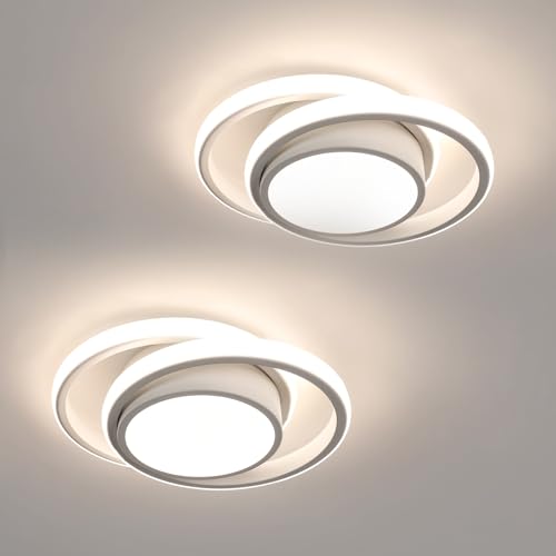 Comely LED Deckenlampe 2er Set, 32W LED Deckenleuchte Rund, 280mm, 4500K Neutralweiß, 2350LM, Moderne Deckenbeleuchtung für Schlafzimmer, Badezimmer, Küche, Flur, Balkon