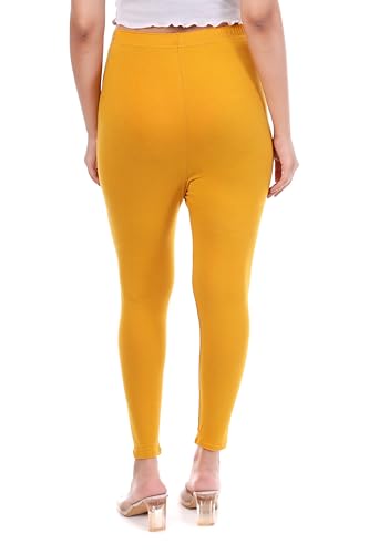 Image of TPF Women Solid Cotton Lycra Stretchable Leggings | Comfortable Ankle-Length Slim Fit Leggings for Women & Girls | Soft, Breathable Wear Bottoms