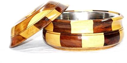 JNM Crafts Wooden Chappati Box, Roti Box, Paratha, Puri Box Wooden Casserole Serve Casserole for Dining Table/Parties/Home/Restaurant/Cafes Serve Casserole (700 ml)