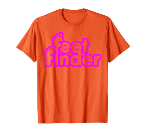 Feetfinder Funny for Men Women T-Shirt, Men, Orange, Medium