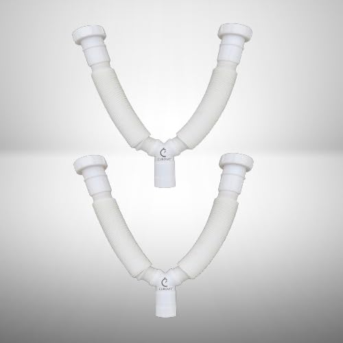 CUROVIT Pvc Flexible 1-1/4" Double Waste Pipe Pack of 2pc for Easy Flow & Effortless Drainage in Tight Spaces (B0CX5G92N3) Amazon Price History, Amazon Price Tracker