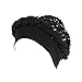 Unbekannt Cap Bekleidung für Kopfbekleidung Wrap Pre-Tied hat Zopf ethnischen Haaren Kopf Bohemian Turban Krebs Baseballkappen Cap Kurzer Schirm (Black, One Size)