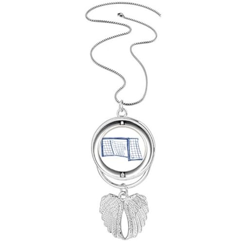 Collier filet de football ailes d'ange bleu résistant qui ne noircit pas