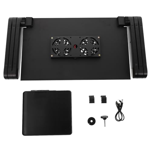 Soporte de laptop de aluminio con ventiladores y mouse pad plegable