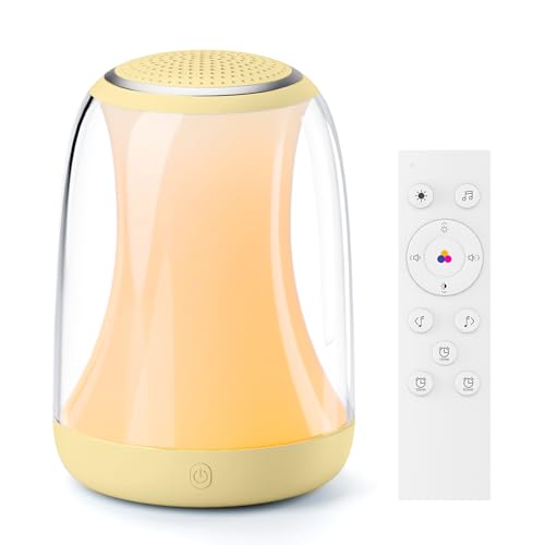 Image of Hotmoon Baby Night Light with White Noise Machine for Adults Kids, Touch Nursery Lamp, Soothing Sounds Lullaby Sleeping Light, Remote Control