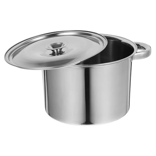 STOBAZA Olla Para Sopa De Acero Inoxidable 3.0mm De Grosor Tapa Utensilios De Cocina Adecuado Para Estufas De Gas Cubo Para Hervir 1 Pieza