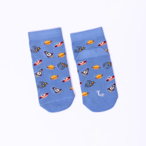 Image of THELA GAADI Printed Kids Socks | Ankle Length Pure Cotton Socks for Kids Boys and Girls | Breathable, Odourless, Cute | Pack of 5