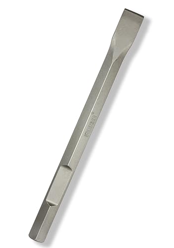 WERHE ® Professional HEX28 Burin plat 35 x 400 mm Support hexagonal 28 mm pour marteau de démolition Burin plat plat