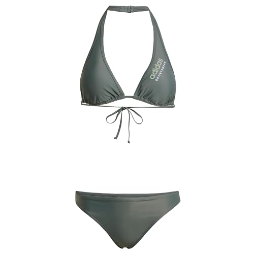 adidas Mujer Halterneck Bikini, Legend Ivy/Silver Green, XXS