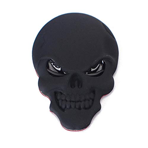 Demon Skull Metal Sticker Bat Auto logo Badge Emblem Decal (Black)