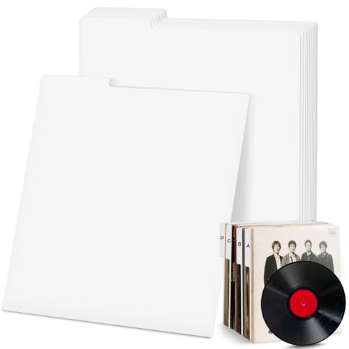 10Pcs Vinyl Record Dividers Bulk,13.5 * 12.5In White Plastic Dividers for Vinyl Record,Comic...