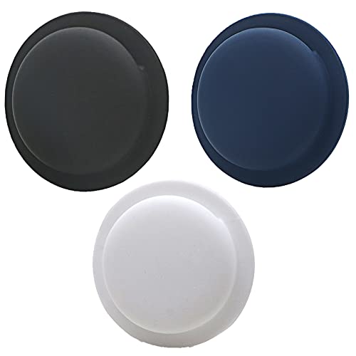[3 Pack] Miimall Compatible Apple Airtags Case Portable Soft Silicone Self-Adhesive Lightweight Skin Cover Tracker Holder Anti-Lost Case Protector Bumper for Apple Airtags 2021(Black+Dark Blue+White)