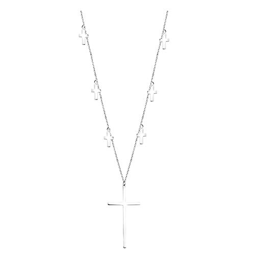 Collier pendentif croix argent 925 femme Sofia Milani chaîne fine 50297