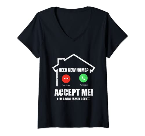 Mujer Agente de bienes raíces Pijama de Navidad Cool Agente de bienes raíces X-Mas Camiseta Cuello V