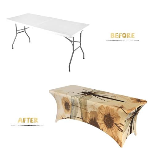 Nappe de table rectangulaire de 1,8 m imperméable infroissable en élasthanne
